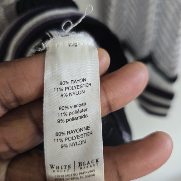 WHBM Blouse Women Sz L Long Sleeve Color Block Pleated Lace Cut Out Colorful - Picture 9 of 12